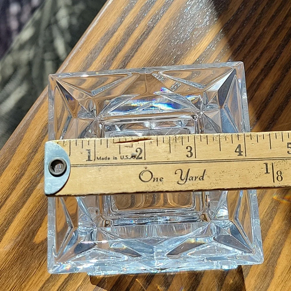 PARTYLITE P7967 5" 24% Lead Crystal Quad Prism Pedestal Candle Holder - Picture 5 of 12